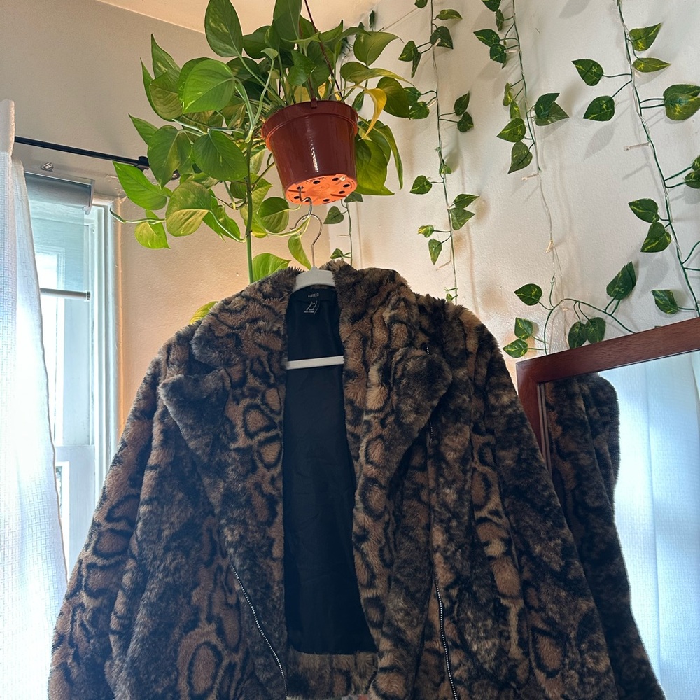 Forever 21 Plush Brown and Black Teddy Jacket